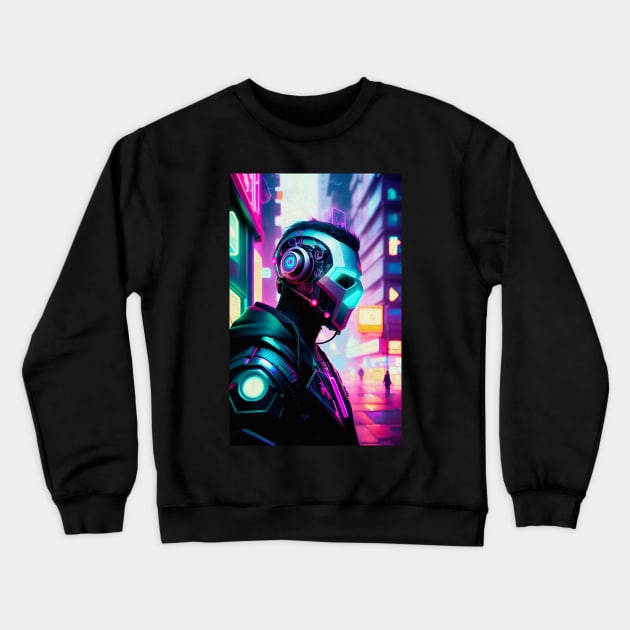 Abstract Cyberpunk Cyborg Crewneck Sweatshirt by Voodoo Production